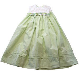 Vintage Peaches N Cream Easter Dress Size 5 Green Plaid Pastel Floral